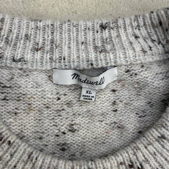 Madewell Donegal Button Long Sleeve Speckled Beige Wool Sweater Dress Size XL - Picture 8 of 12